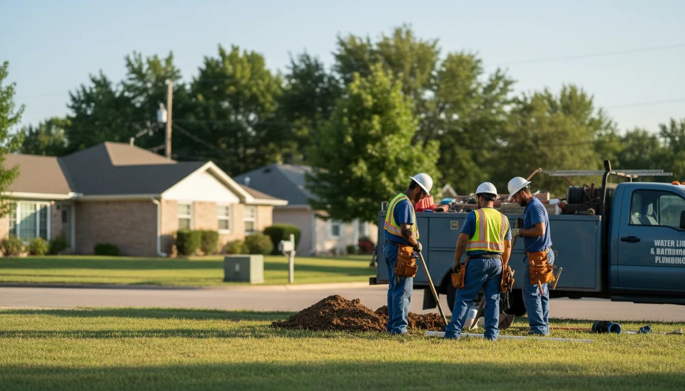 Residential water line and bathroom plumbing service in Mesa, WA